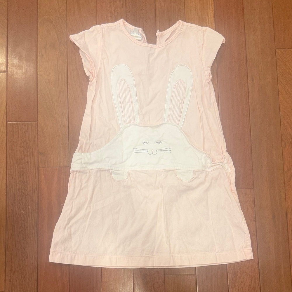Bella Bliss Light Pink Bunny Appliqué Girls Dress size 6